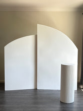 Load image into Gallery viewer, 2 MDF wooden backdrops + 1 plain plinth, size 2m Hx 1.2m W &amp; 1.6m H x 1m W
