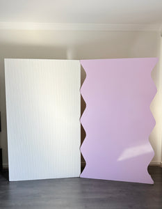 2 MDF Wooden backdrops, 2m H x 1.2m W each