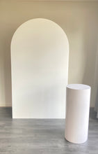 Load image into Gallery viewer, MDF White arch backdrop 2m H x 1.2m W + 1 plinth
